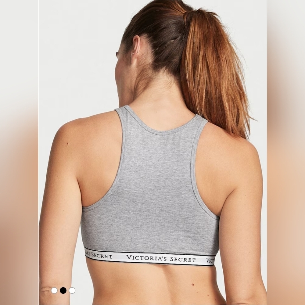 Victoria's Secret Sports Bra Heather Grey Bralette Low Impact T-Shirt Bra Medium - Picture 2 of 9